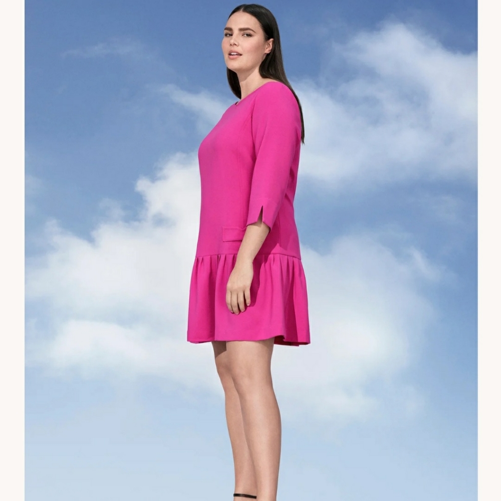 Victoria Beckham Fuchsia Ruffle hem dress